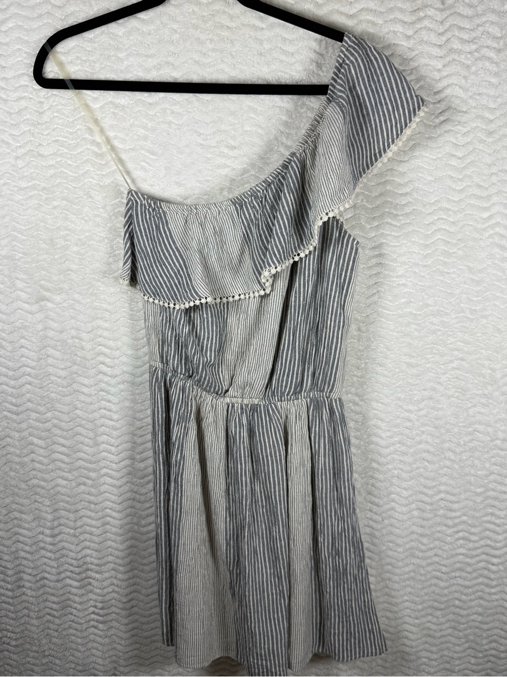 American Eagle Outfitters One-Shoulder Striped Dress - Blue & White